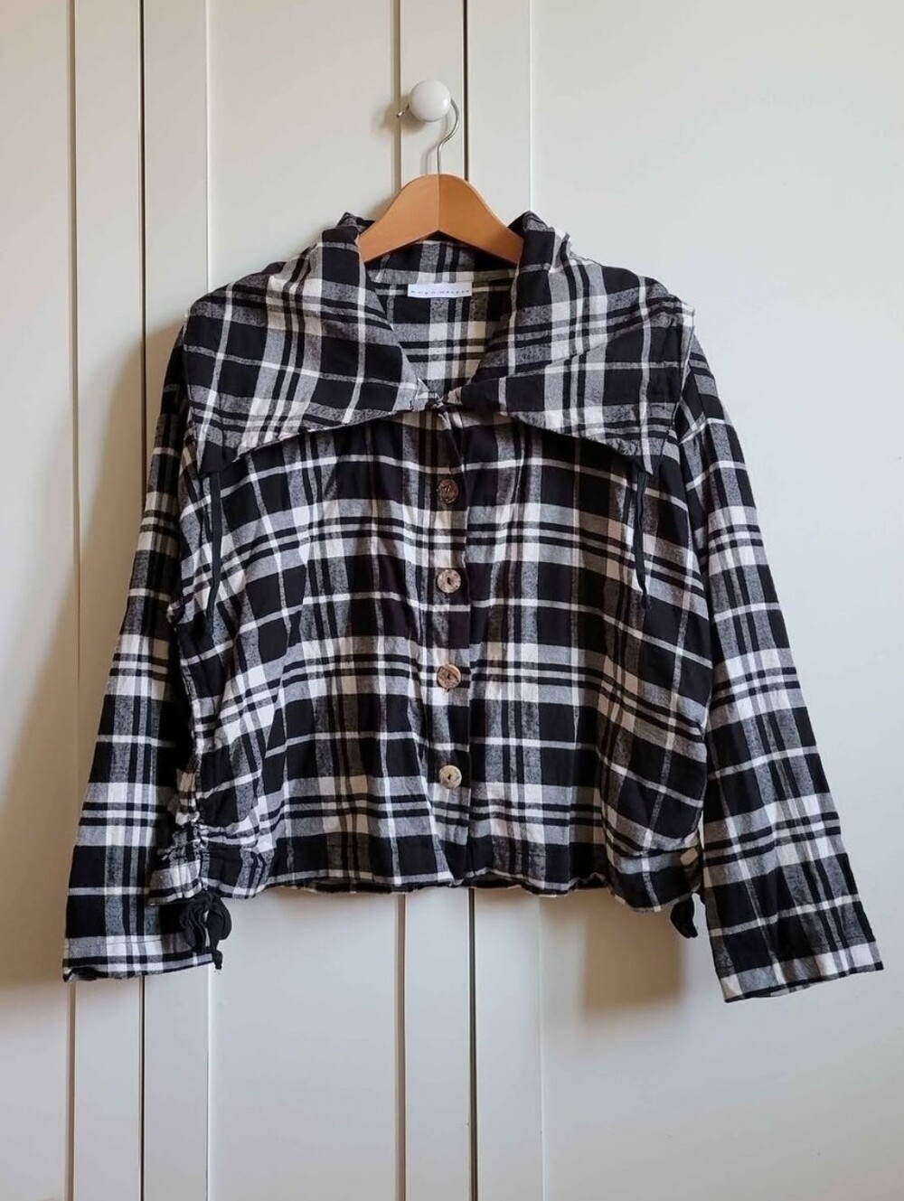 Bryn Walker cotton plaid blouse